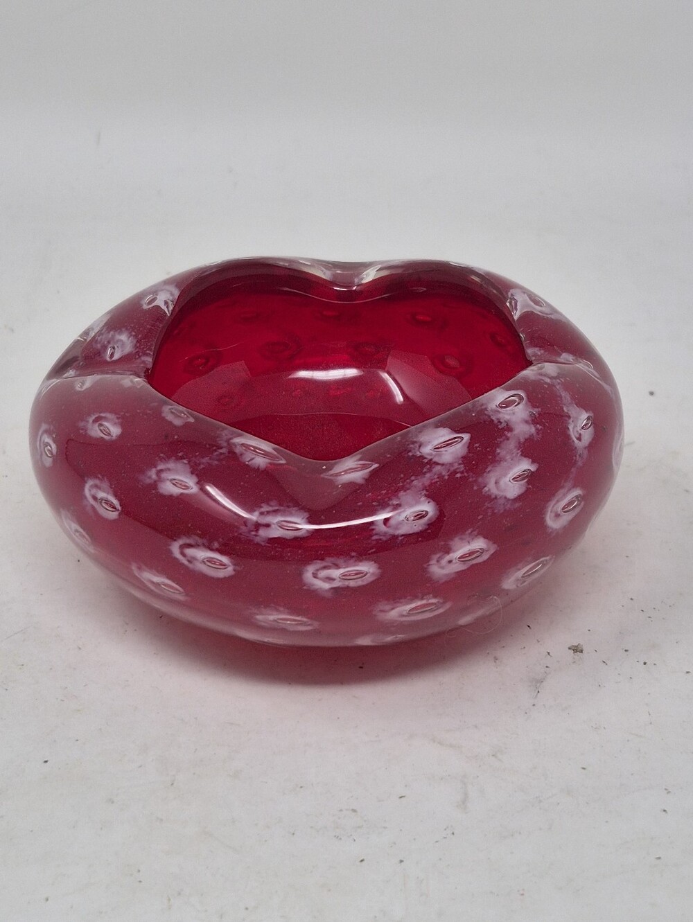 Murano? Red Art Glass Dish/Ashtray